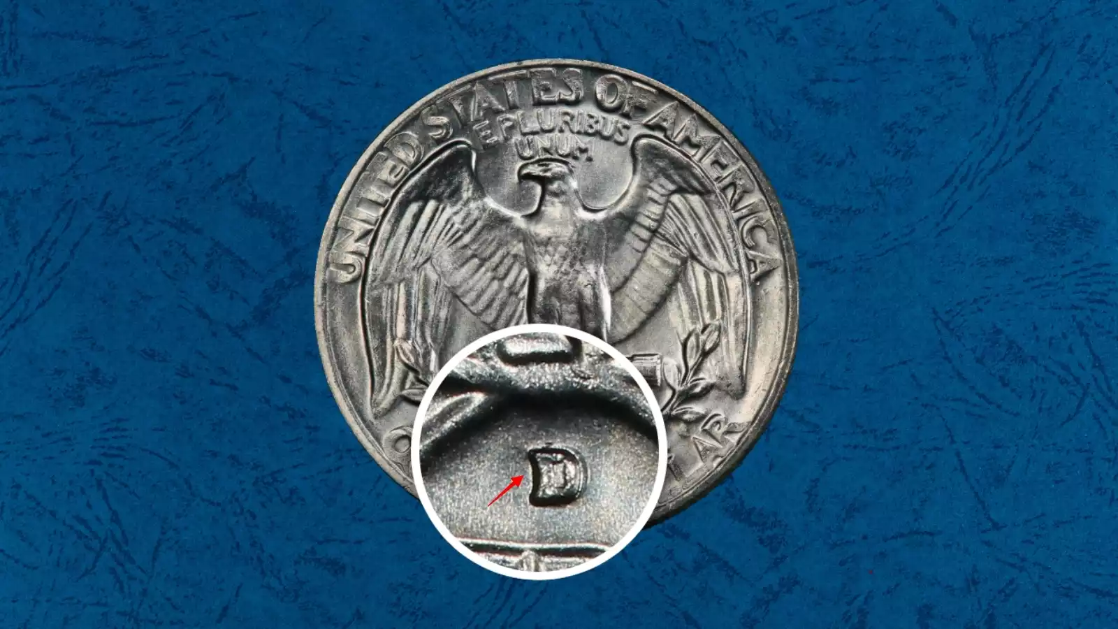 Side-by-side comparison of circulated 1964-D quarter versus gem uncirculated 1964-D showing full silver cartwheel luster and sharp details